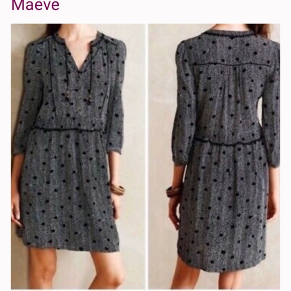 Maeve by Anthropologie Dress Galen Black White Large - Picture 7 of 7